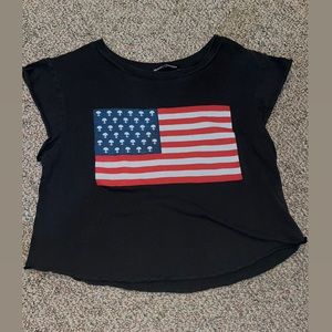 Alien American Flag Crop Top Brandy Melville